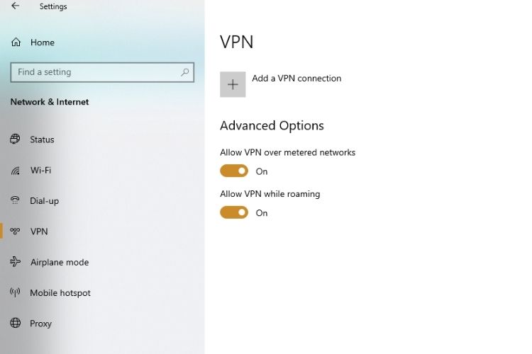Bạn click vào mục VPN trong Network & Internet