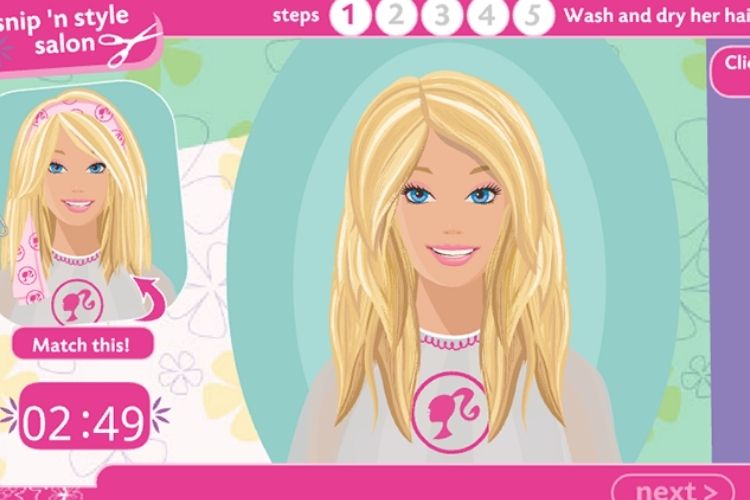 game làm tóc cho barbie