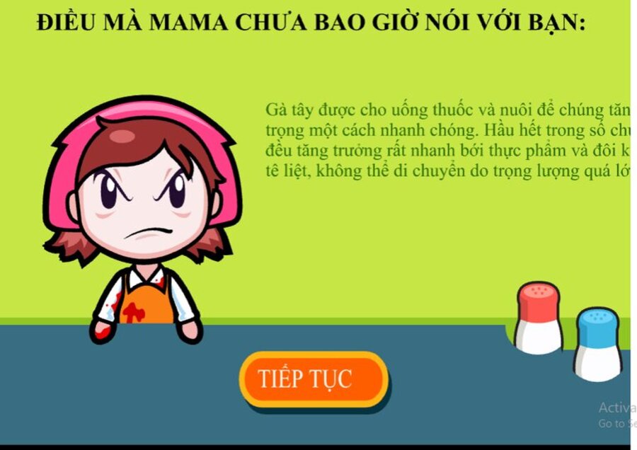 Sau mỗi một công đoạn game sẽ xuất hiện một bài học về loài gà tây