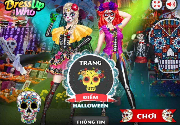 Game trang điểm Halloween - BFFs Day Of The Dead