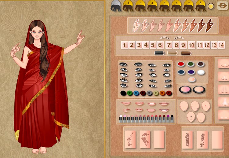 Trò chơi trang điểm Indian Traditional Costume Creator