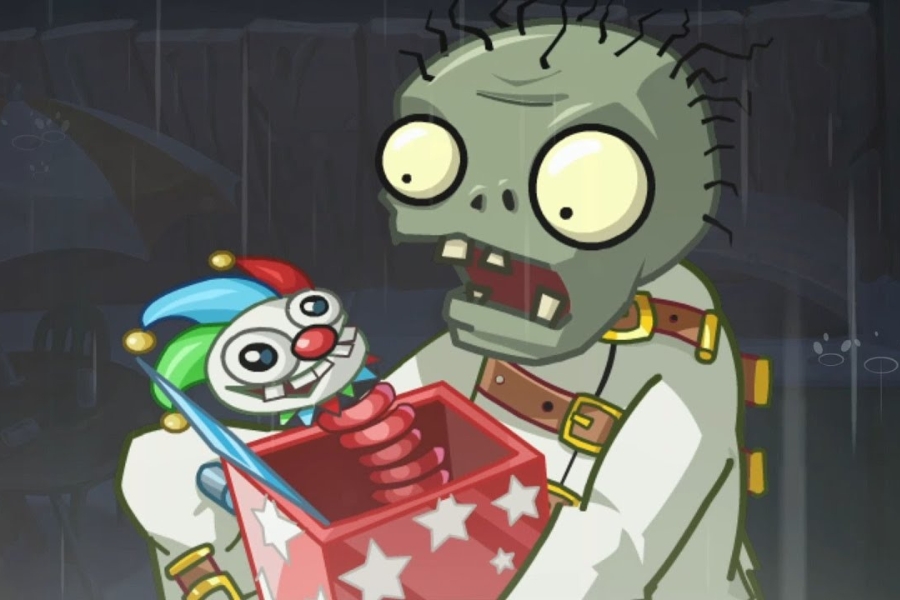 Jack-in-the-Box Zombie mang theo một hộp hình nộm phát nổ