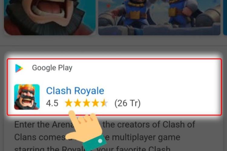 Nhấn vào biểu tượng game Clash Royale