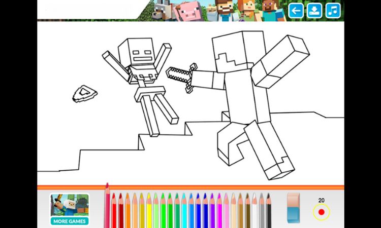 Những tính năng hấp dẫn của game Minecraft: Coloring Book