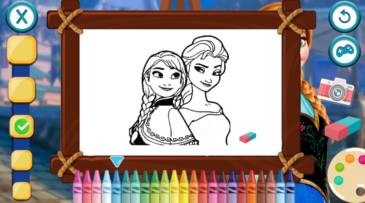 Nội dung trò chơi tô màu Elsa và Anna