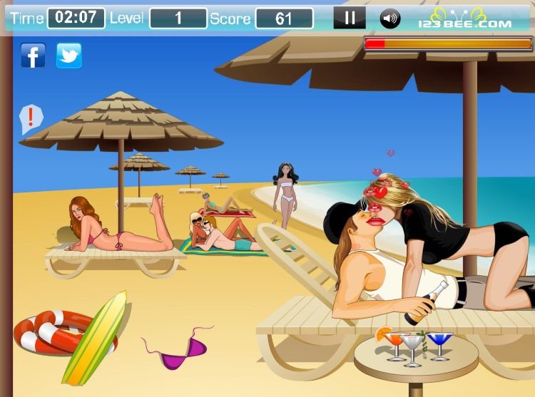 game nụ hôn trên bãi biển